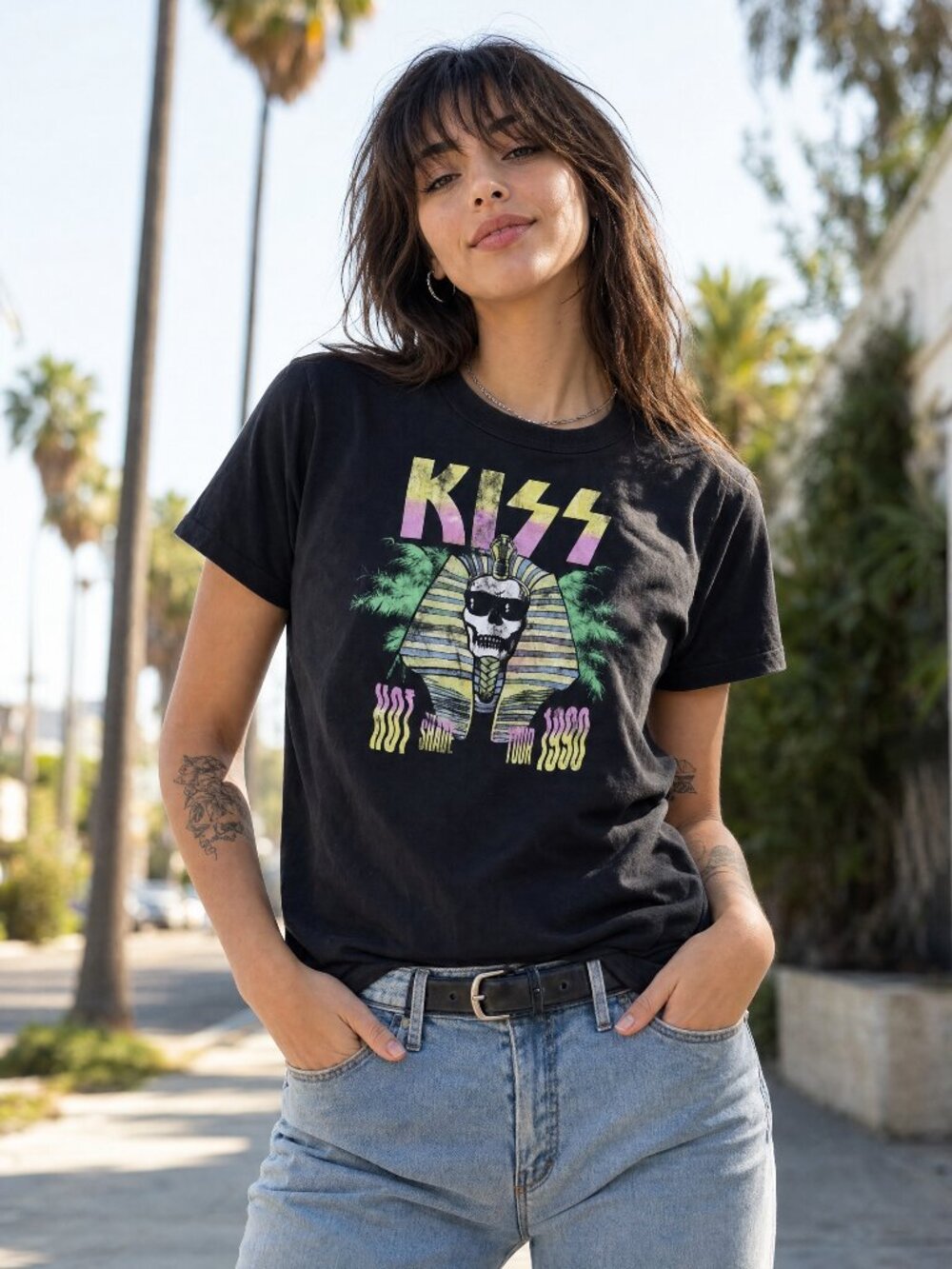 Vintage 1990 KISS "Hot in the Shade" Tour Band Tee - Size S/M
